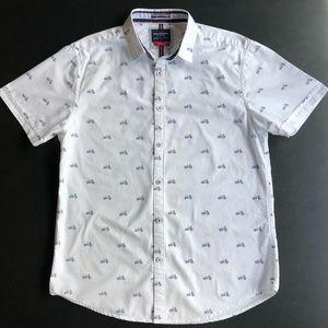 Denim & Flower Short Sleeve Button Front Shirt